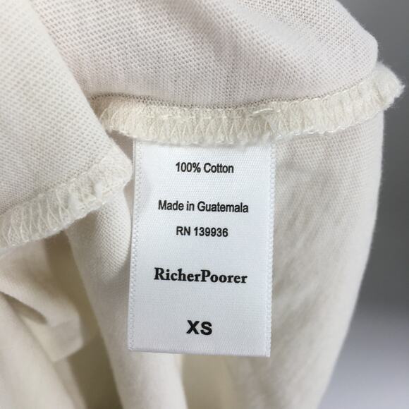 RicherPoorer Relaxed Long Sleeve Pullover Sweatshirt XS Crew Neck Cream NWT - Picture 9 of 10